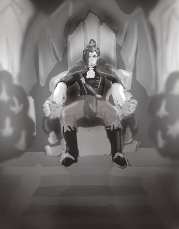 Rhymos on his throne Rhymos on his throne